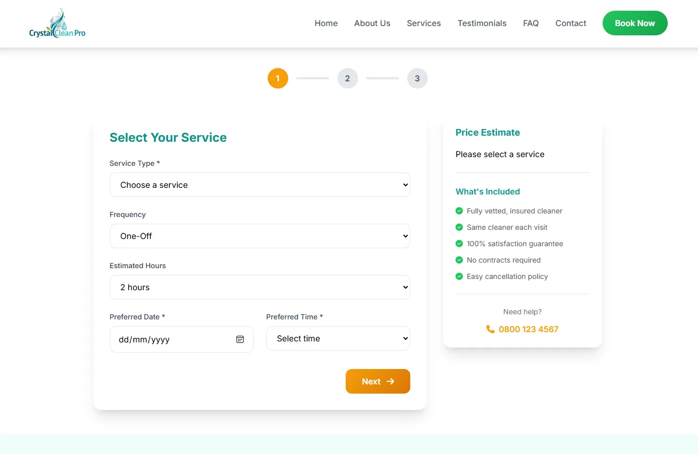 Crystal Clean Pro - Cleaning Service Website Template thumbnail 3